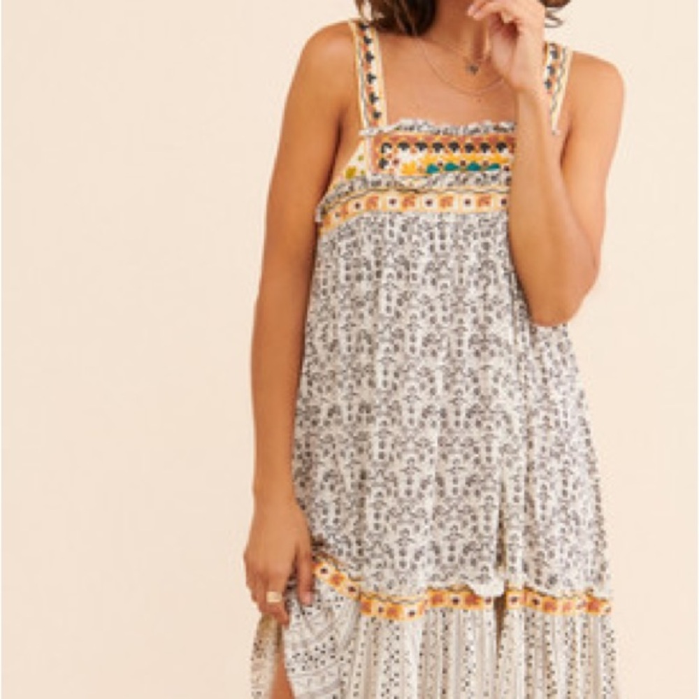 Free People Boho Patterned Mini Dress